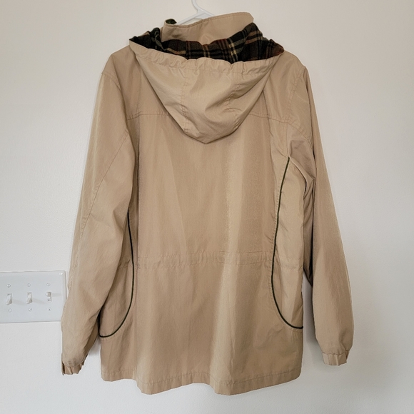 Vintage Blair Tan Jacket LG Retro 90s Y2K Flannel Lined Hooded Coat - Picture 4 of 15